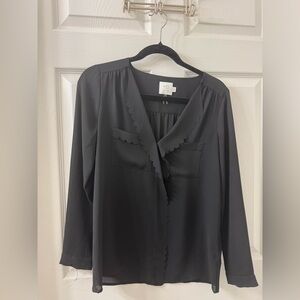 HD in Paris Anthropologie Scalloped Long Sleeve Blouse